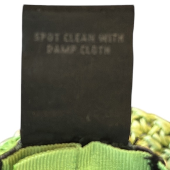 Steve Madden Green Crocheted Paper Yarn Scalloped Brim Bucket Hat OS - Picture 12 of 12